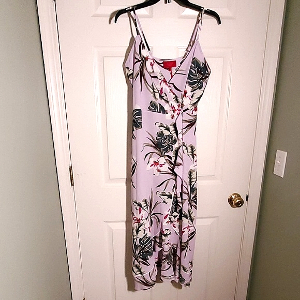 NWT Jennifer Lopez Ruffle Midi Dress - Picture 2 of 5